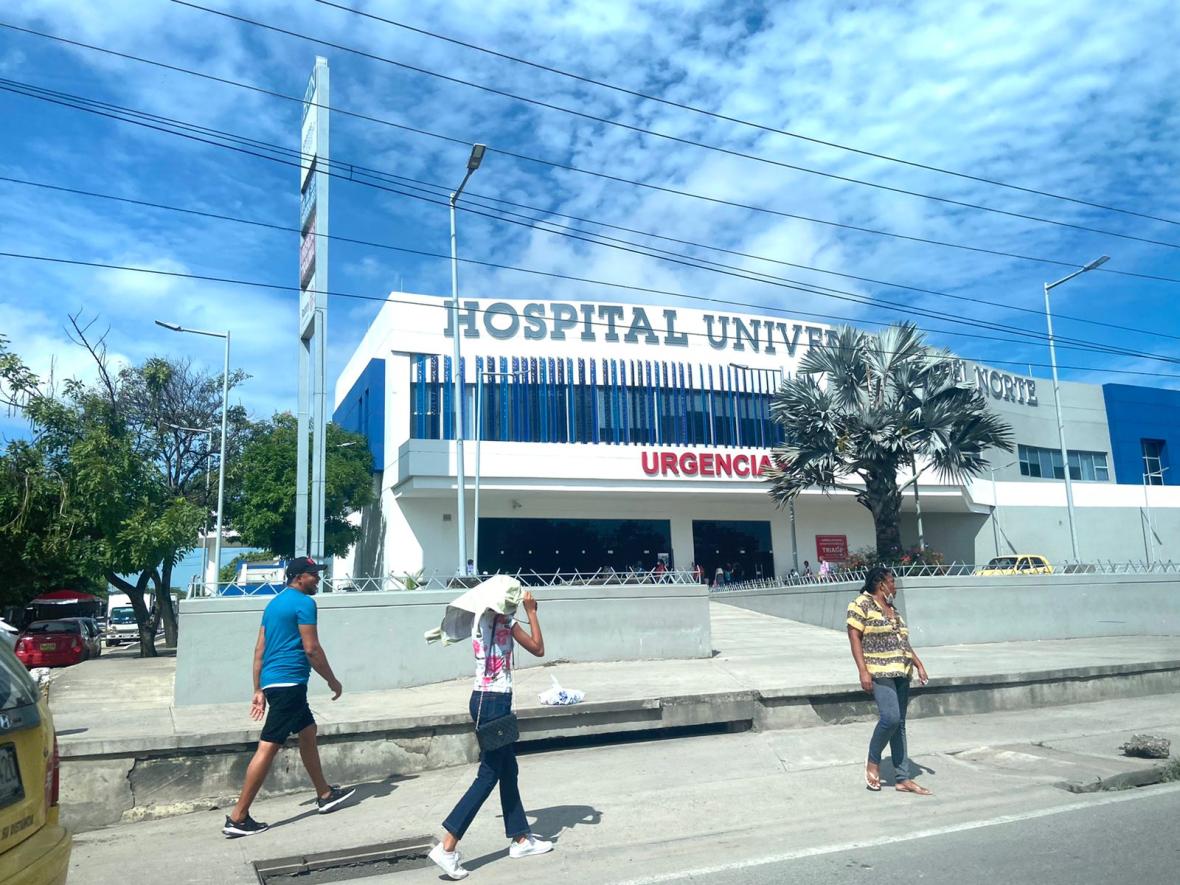 Hospital Universidad del Norte, donde permanece la víctima. 