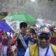 La lluvia durante el desfile de Carnaval de los niños